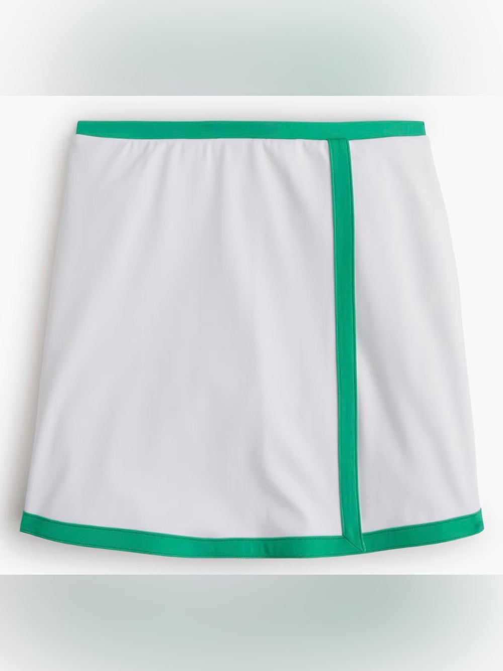 J.Crew White Performance Skort with Green Waistband
